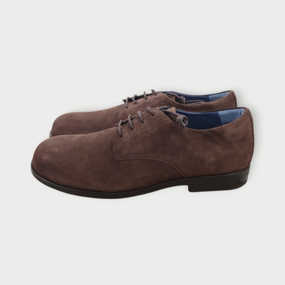 NWT BIRKENSTOCK JAREN BROWN SUEDE LACE UP OXFORDS SHOES MEN'S EU 45 US 12 M - Picture 2 of 8